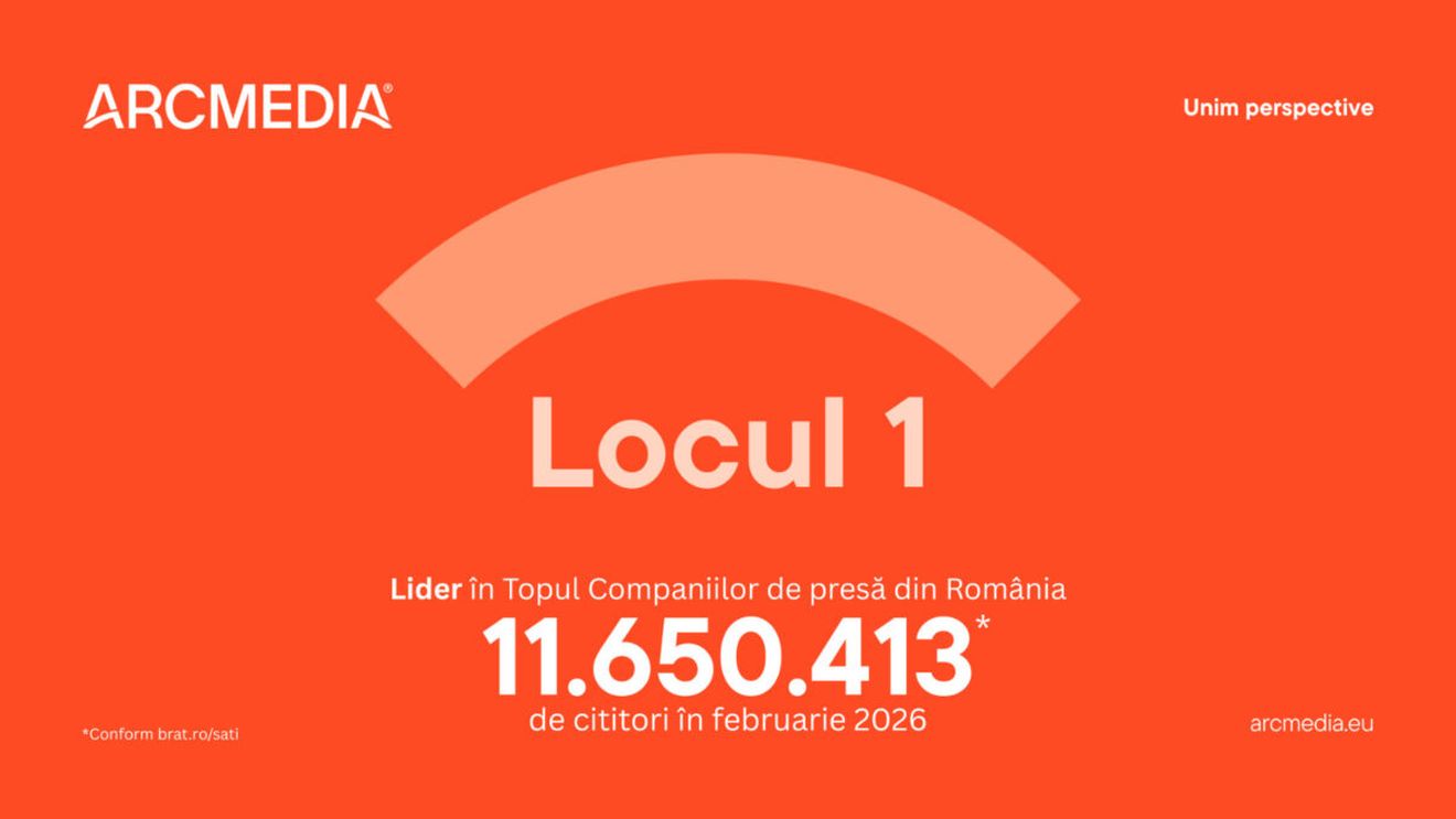 Locul 1. ARCMEDIA, liderul în presa online din România cu peste 11 milioane de cititori în luna februarie