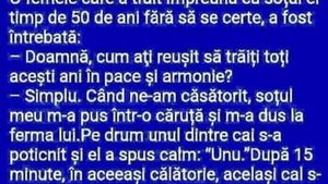 BANCUL ZILEI | Secretul unei căsnicii de 50 de ani