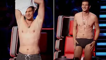 Imagini halucinante la Pro TV! Tudor Chirilă s-a dezbrăcat de toate hainele la Vocea României