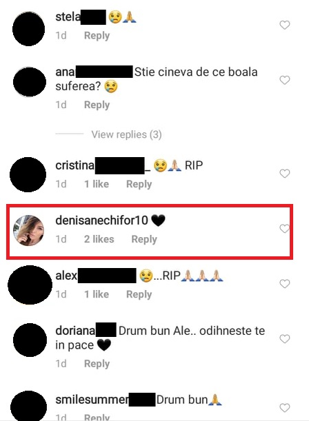 Ce mesaj a lăsat Vica Blochina la ultima poză postată de Alex Faur pe Instagram