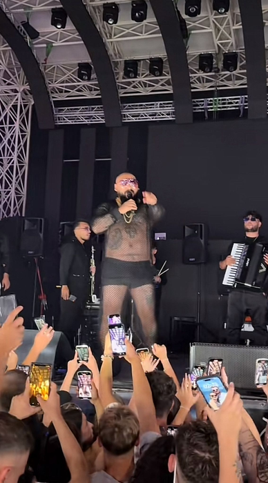 Dani Mocanu ținută extravagantă pe scenă/ Foto:captura TikTok