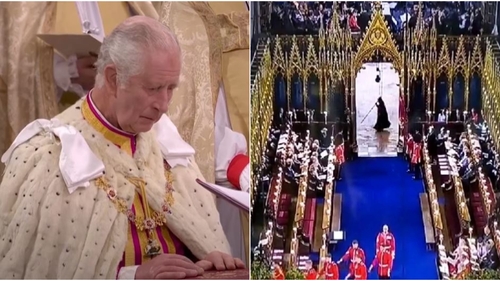 VIRAL | Apariție bizară la încoronarea Regelui Charles al III-lea. Silueta a fost denumită de internauți „moartea cu coasa”