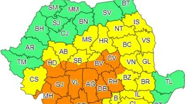 Noi alerte meteo: Ploi îngheţate, vânt puternic şi ninsori abundente! Harta zonelor vizate