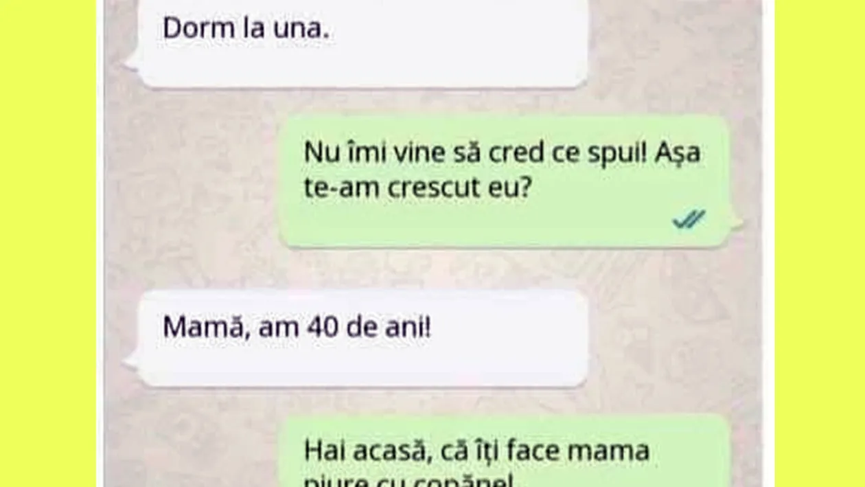 Bancul sfârșitului de săptămână | Mamă, dorm la una
