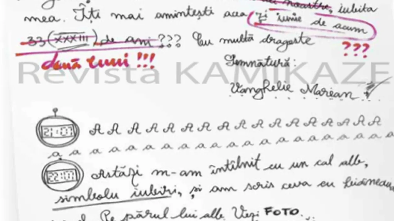 Bestial! Citeste aici scrisorile lui Vanghelie catre iubita lui, Oana!