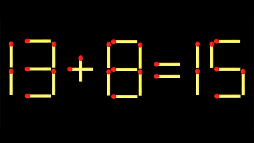 Test de inteligență | Mutați un singur chibrit pentru a corecta 13 + 8 = 15