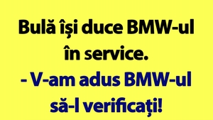 BANC | Bulă are probleme cu BMW-ul