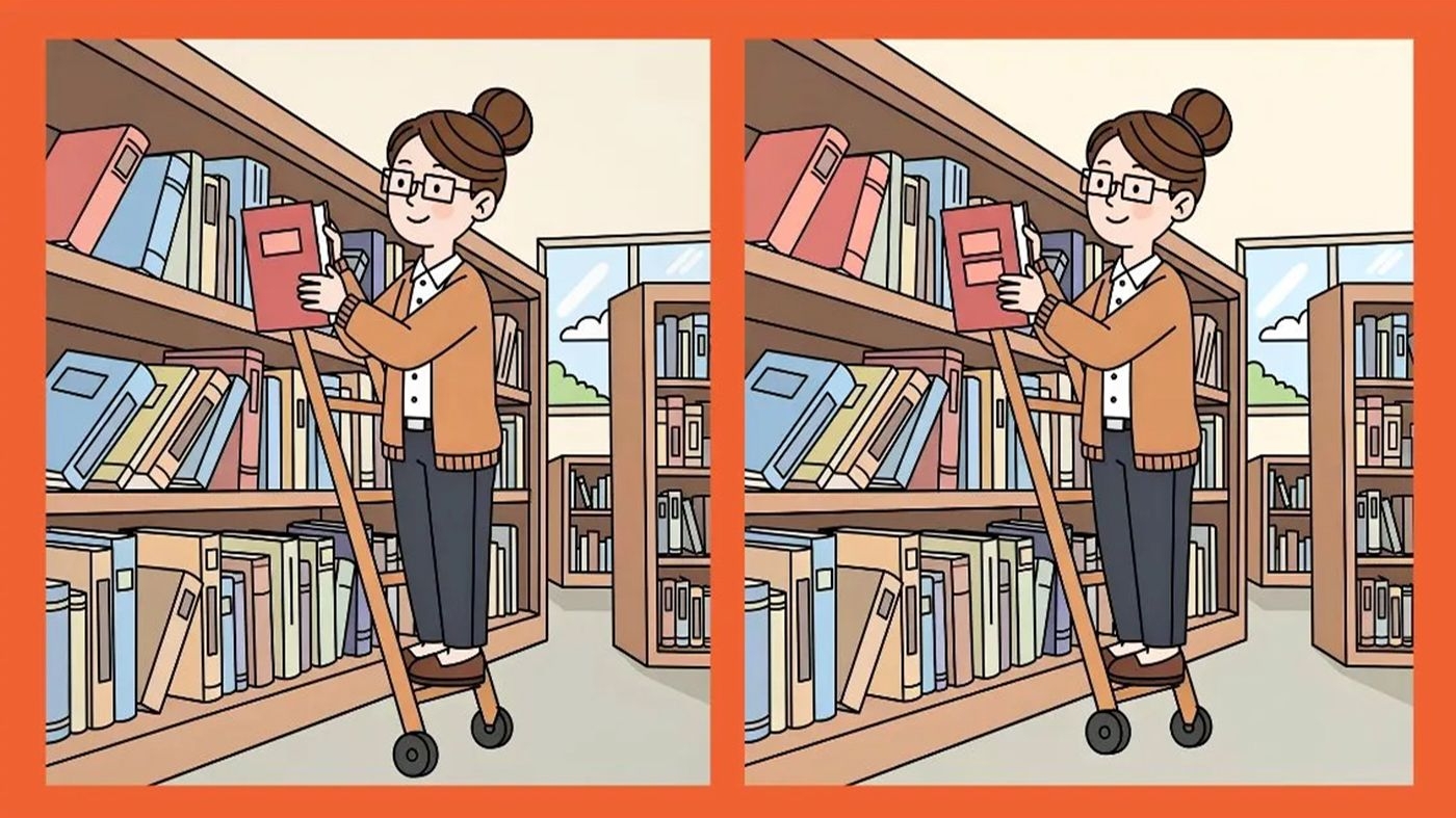 TEST IQ | Identificați 3 diferențe între bibliotecara din dreapta și cea din stânga!