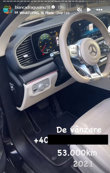 Bianca Drăgușanu postase un anunț de vânzare a Mercedesului