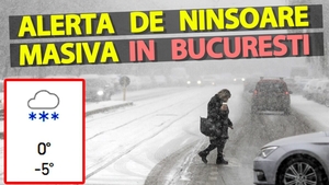 Alertă de ninsoare severă emisă de meteorologii Accuweather în București. La câți centimetri va ajunge stratul de zăpadă