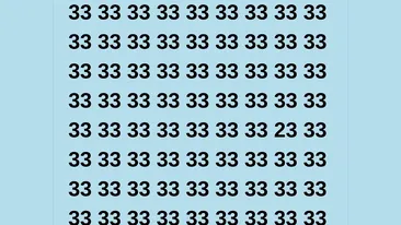 Test de perspicacitate | Nu toate numerele din imagine sunt 33. Care este cel diferit?