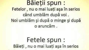 Bancul începutului de săptămână | Băieți VS fete