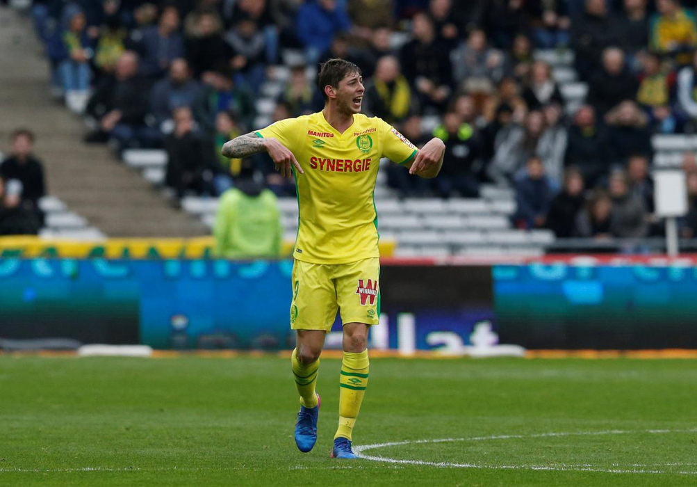 FILE PHOTO: Football Soccer - FC Nantes v OGC Nice - France Ligue 1 - La Beaujoire Stadium, Nantes, France - 18/03/2017 - Nantes' Emiliano Sala reacts. REUTERS/Stephane Mahe