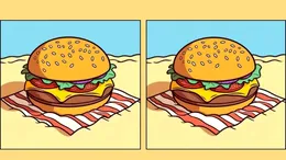 TEST IQ | Ești mai inteligent decât un computer? Găsește cele 3 greșeli dintre burger-ul din stânga și cel din dreapta, în maximum 45 de secunde