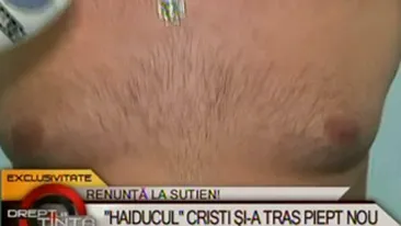 VIDEO Si-a operat sanii! Cristi de la Haiducii s-a saturat de cupa B si si-a modelat pectoralii pentru a arata mai bine!
