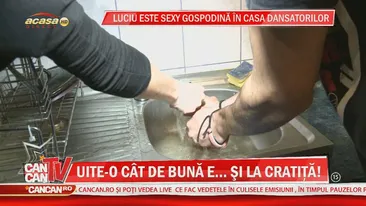 Sexy gospodina Luciu a trecut la cratiţă! Găteşte pentru dansatorii ei şi le face curat în casă, la primele ore ale dimineţii