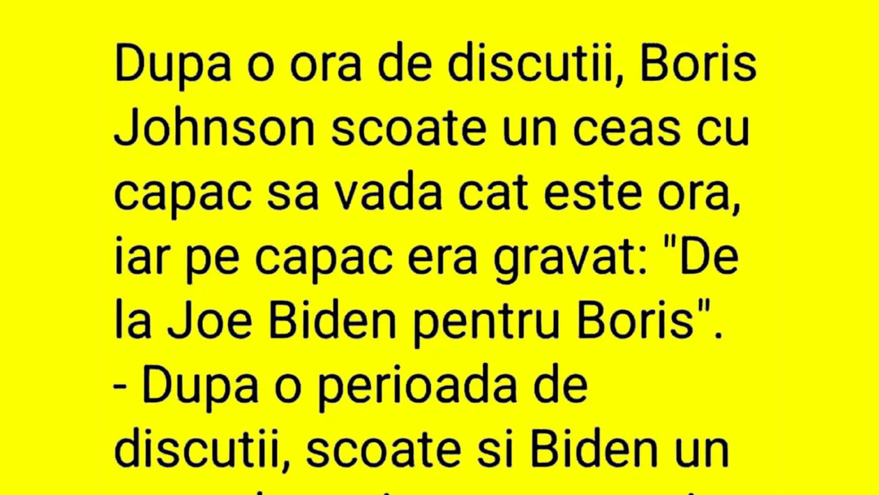 BANC | Ce ceasuri au Boris Johnson, Joe Biden și Vladimir Putin