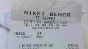 Cum arată o notă de plată de 107.524 de euro. Mesenii au consumat doar 13 produse, s-a întâmplat la St.Tropez
