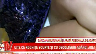 VIDEO Am descoperit secretul din sifonierul Sanzianei Buruiana! Singura regula: nicio bluza pe gat! Toate hainele ei au decolteuri adanci iar chiloteii sunt cat un siret!