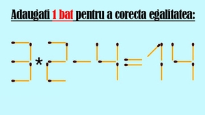 Test IQ cu chibrituri | Adăugați un băț pentru a corecta 3x2-4=14