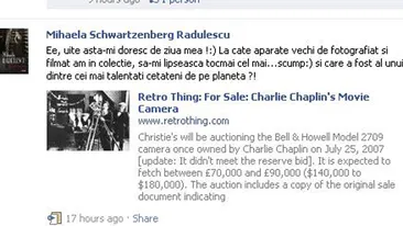 Mihaela Radulescu isi doreste de ziua ei camera video a lui Charlie Chaplin