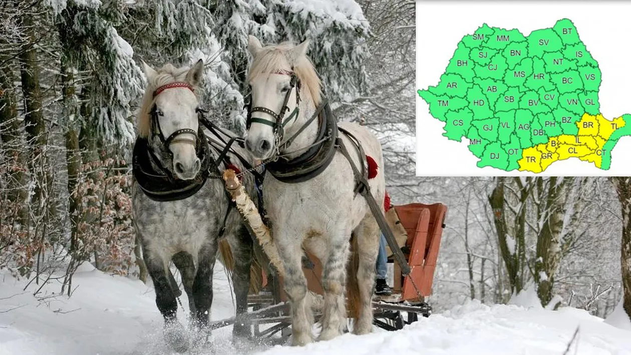 Meteorologii au emis un cod galben de ninsori care începe peste câteva ore. Care sunt zonele din România vizate de avertizare