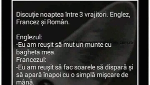 BANCUL ZILEI | Discuție noaptea între 3 vrăjitori: englez, francez și român