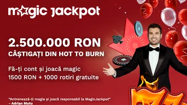 Câștig impresionant pentru un jucător Magic Jackpot! Hot to Burn i-a adus 2.500.000 de lei