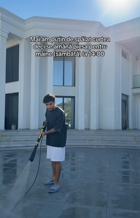 Cum arată curtea lui Costel Biju? Piscina uriașă are un design deosebit