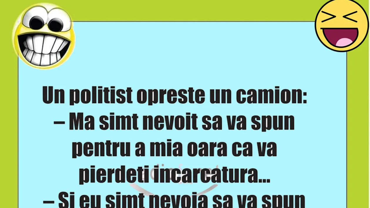 BANCUL ZILEI | Un polițist oprește un camion