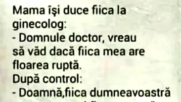 Bancul de weekend | Mama își duce fiica la ginecolog