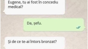Bancul zilei | “Eugene, tu ai fost în concediu medical?”