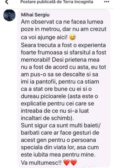 Tânărul care a fost fotografiat desculț la metroul din București a fost găsit. Cum explică Mihai gestul său
