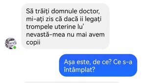 BANC | "Domnule doctor, mi-ați zis că, dacă îi legați trompele uterine lu' nevastă-mea, nu mai avem copii"