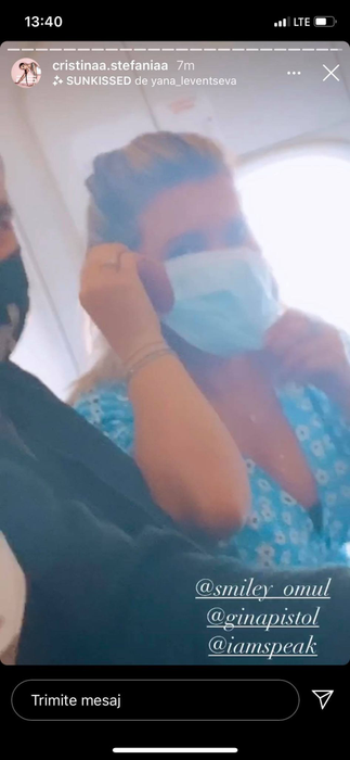 Gina Pistol, la plecarea în  vacanță