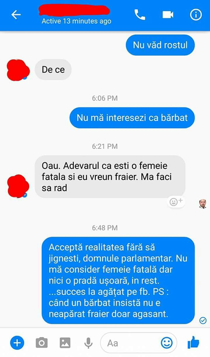 Discuţia de pe Facebook dintre Cătălin Rădulescu şi Liliana Laffineur
