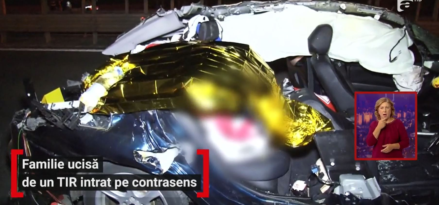 Accident înfiorător pe Autostrada București – Pitești. O fetiță de 1 an a fost decapitată după ce mașina în care era a intrat sub un tir