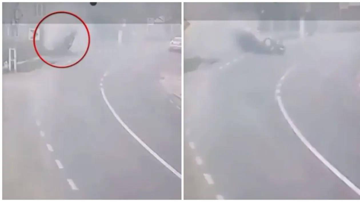 Scene din filmele de acțiune în Șomcuta Mare, în prima zi de Paște! Un șofer beat s-a înfipt într-un podeț, după ce a ajuns cu mașina în aer