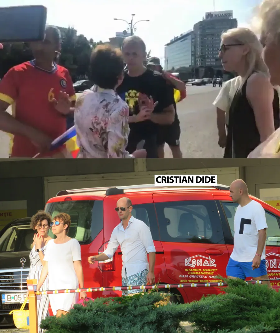 Cele două persoane care l-au însoțit pe Cristian Dide și pe partenera acestuia au intrat într-un conflict cu Călin Bot la un protest din Piața Victoriei
