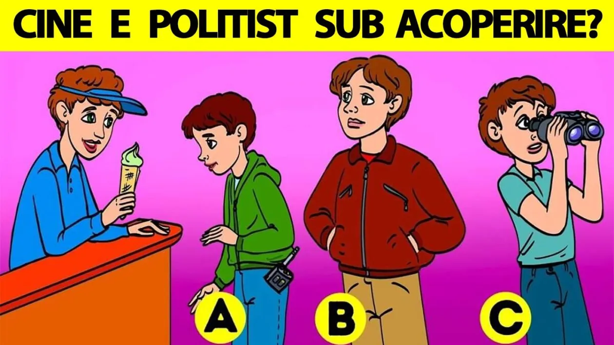 Test de logică | Unul dintre acești 3 tineri este, de fapt, polițist sub acoperire. Știți care?
