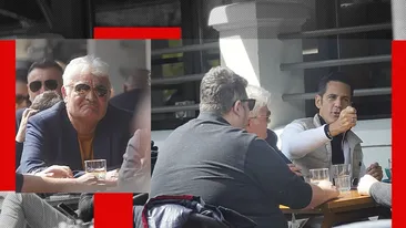 Întâlnire de suflet pentru Ștefan Bănică la o terasă din București. CANCAN.RO are imaginile. S-a reunit haita veche! Cine i-a “flancat”