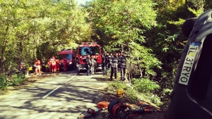 Un microbuz cu 14 pelerini din Tulcea s-a răsturnat într-o pădure! A fost declanșat Planul Roșu de intervenție. Imagini șocante