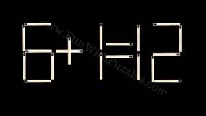 Test de inteligență cu chibrituri | Mutați un băț pentru a corecta egalitatea 6+1=12