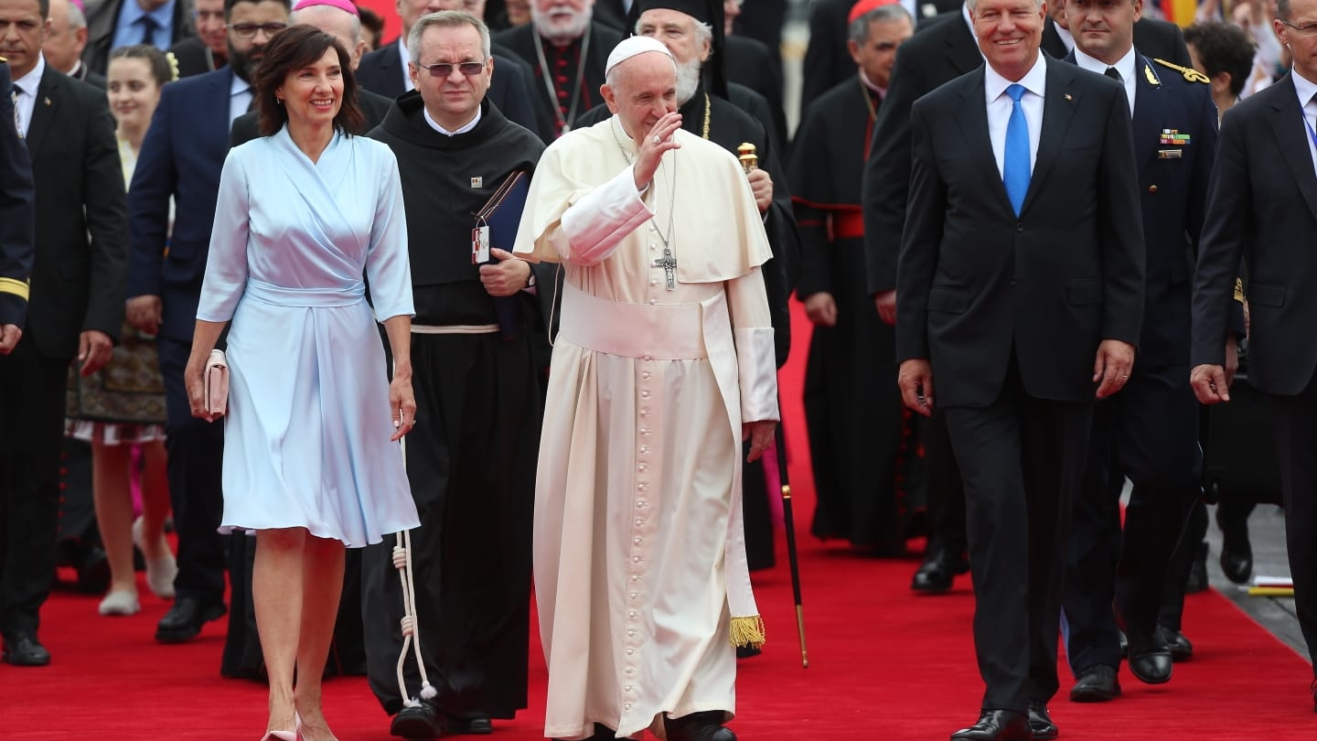 Papa Francisc a ajuns la Palatul Cotroceni