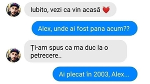Bancul sfârșitului de săptămână | "Iubito, vezi că vin acasă"