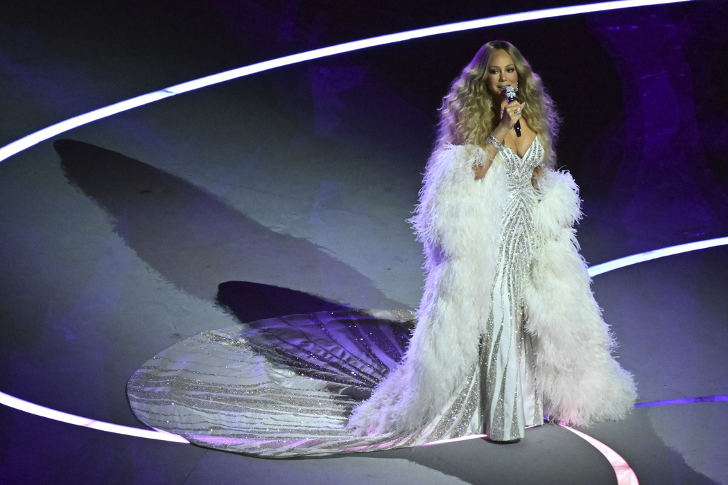 Mariah Carey at the Opening Ceremony in the Meazza Stadium of San Siro during the Milano Cortina 2026 Olympic Winter Games, 06 February 2026, Milan, Italy.,Image: 1072831038, License: Rights-managed, Restrictions: No third party sales, Model Release: no, Credit line: Enrico Calderoni / AFLO / Profimedia