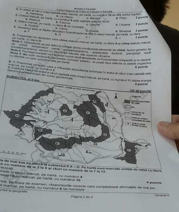 Subiectele la Geografie, BAC 2023 (partea II)