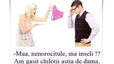BANC | Mă, nenorocitule, mă înșeli? Am găsit chiloții ăștia de damă, în buzunarul de la haina ta