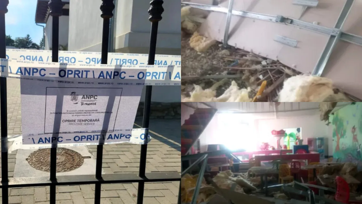 Primele imagini cu locul de joacă peste care a căzut un TAVAN! Cristian Popescu Piedone: „Este inadmisibil ca...”