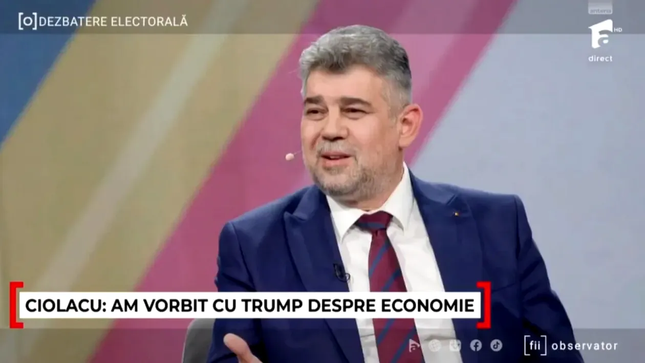 Marcel Ciolacu, a doua convorbire cu TRUMP: Îmi place foarte mult de Donald Trump. Eu l-aș fi votat cu două mâini pentru această funcție